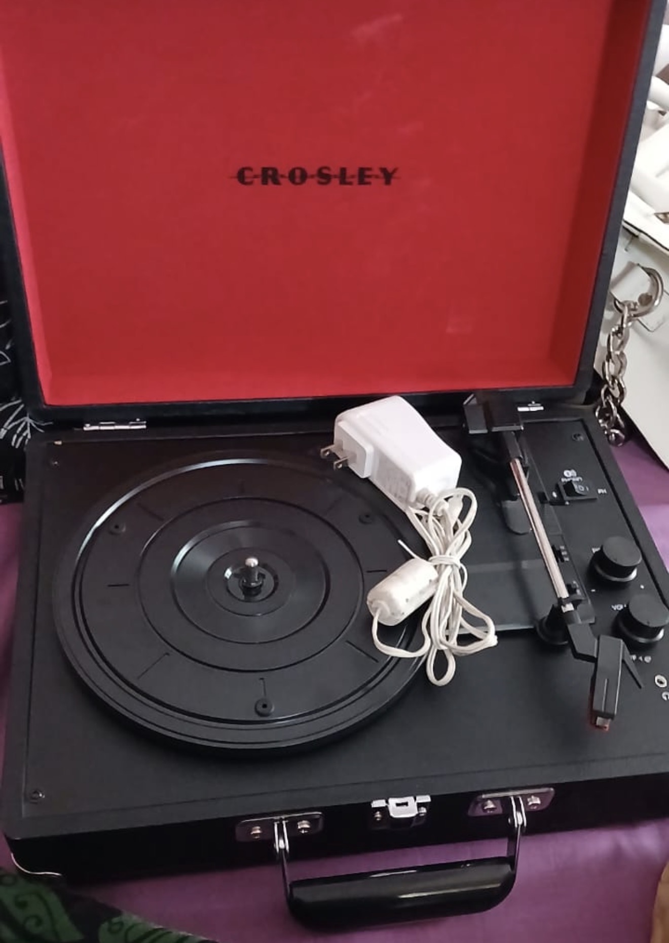 Retro Crosley record player sourced as an additional birthday gift